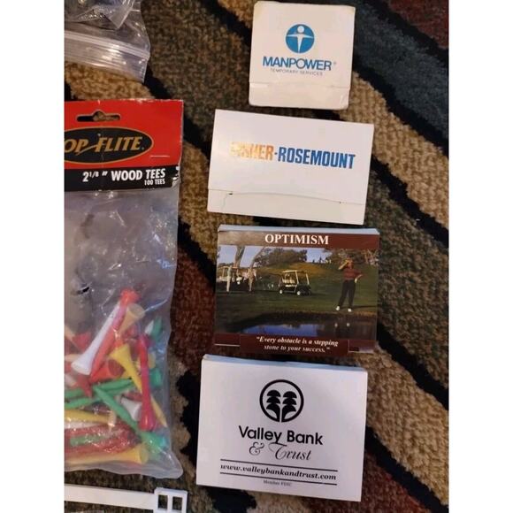 Vintage Golf Accessories Lot T's Spikes Divot Pencils Advertising Collectables - Picture 8 of 13